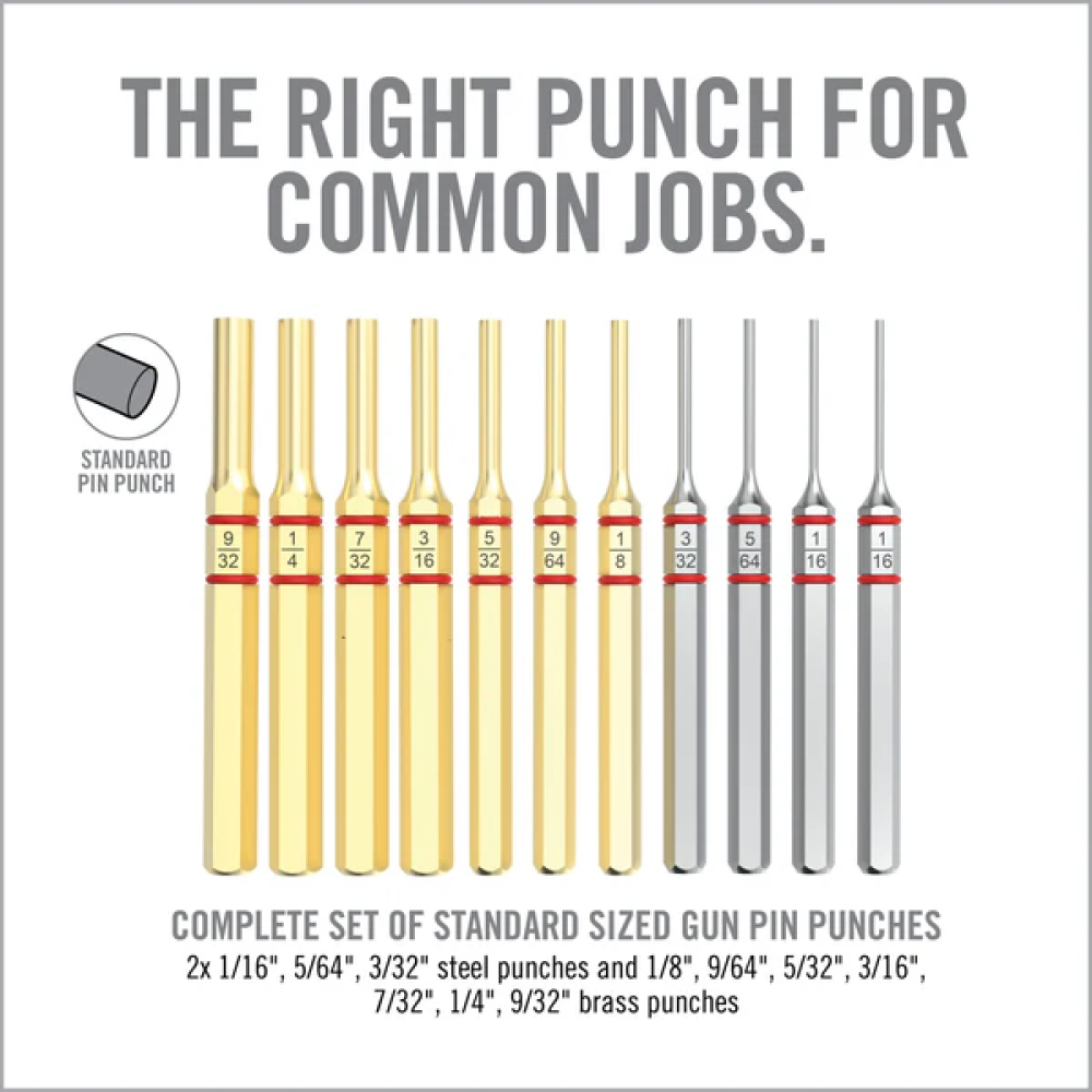 REAL AVID | ACCU PUNCH® 11-PIECE BRASS & STEEL PIN PUNCH SET