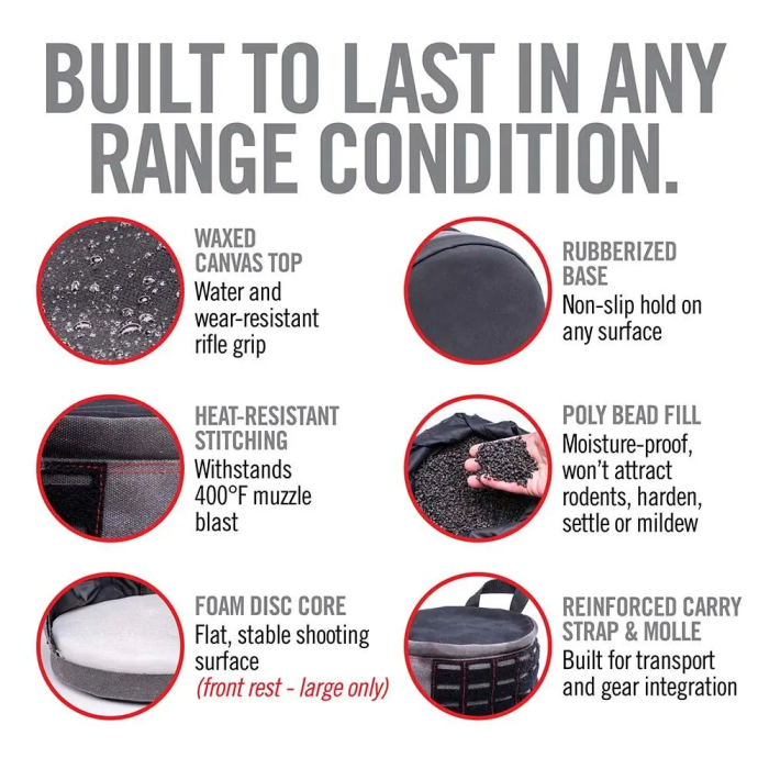 REAL AVID | Ratchet Rest - Adjustable Height Shooting Bag - Large