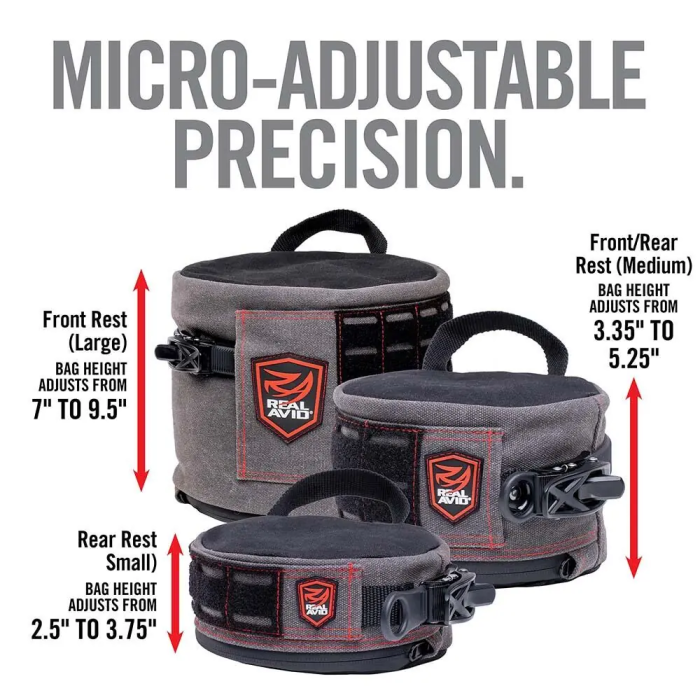 REAL AVID | Ratchet Rest - Adjustable Height Shooting Bag - Large
